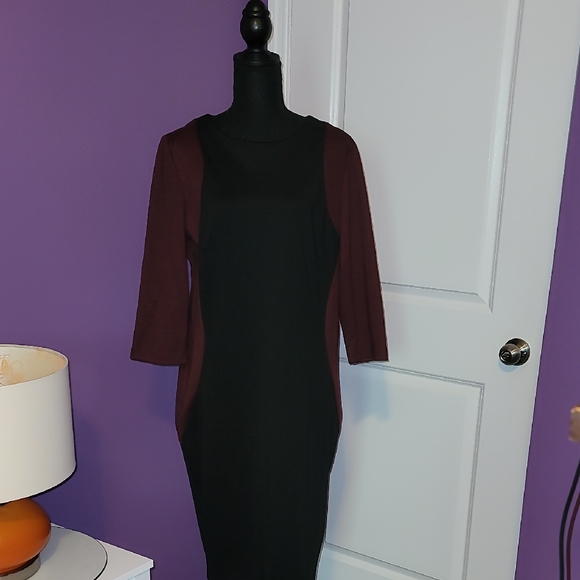Lane Bryant Black and Burgundy Quarter Sleeve Dress Sz: 14 NWT - Picture 8 of 8